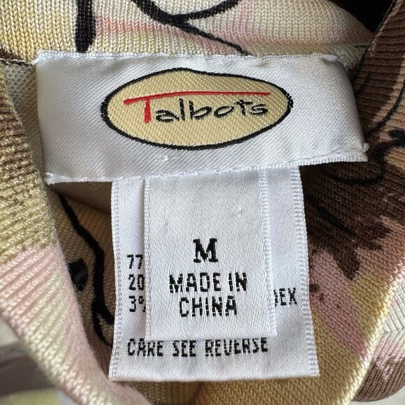 Vintage Talbots Silk Blend Turtleneck Floral Sweater M Romantic Cottage Preppy - Picture 5 of 7